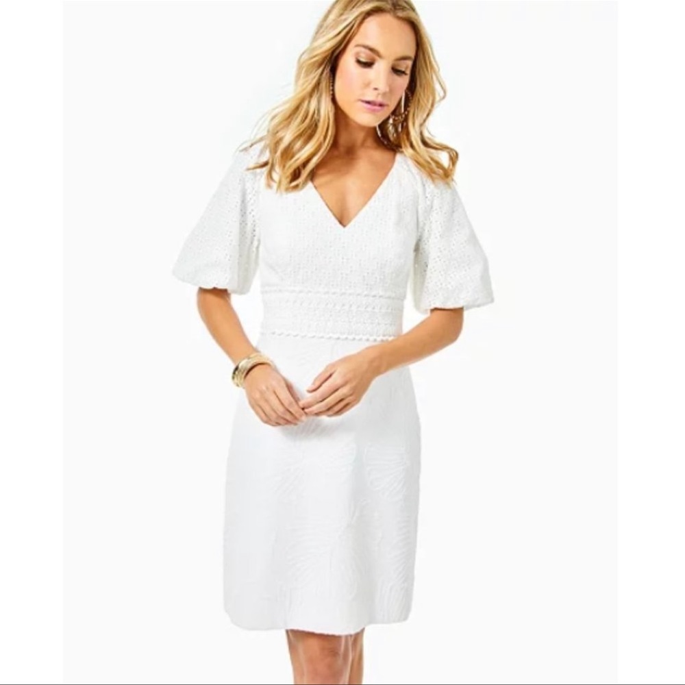 NWT Lilly Pulitzer Jazlyn Dress Resort White Who Let the Fronds Out size 6